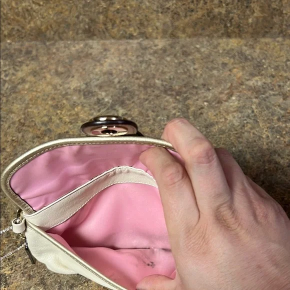 Coach White Leather Wristlet - Picture 3 of 5